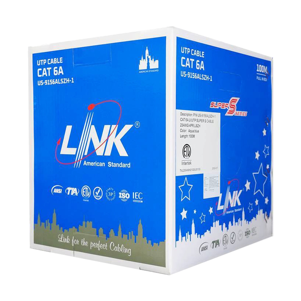สายแลน CAT6A (100m/Box) LINK (US-9156ALSZH-1)
