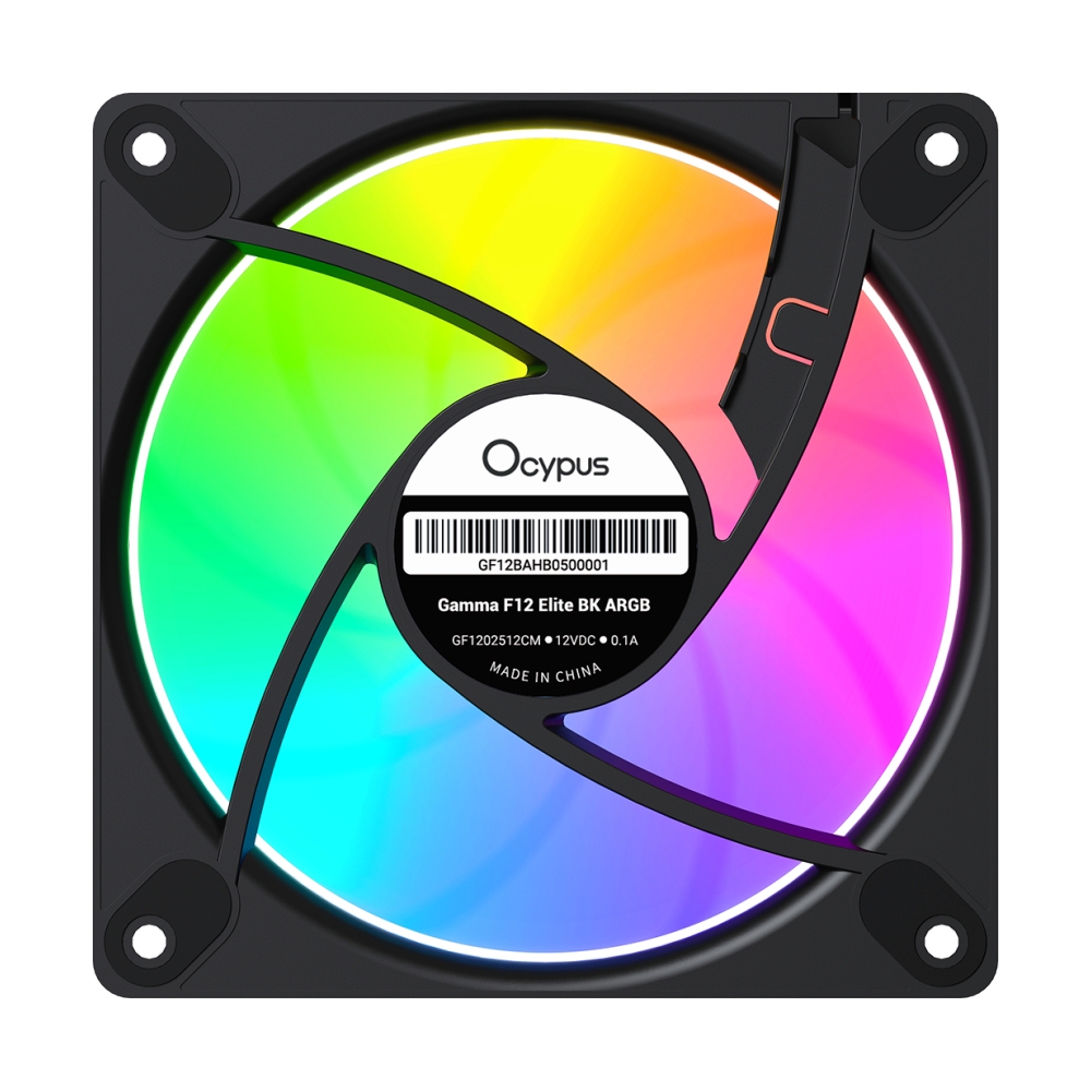 FAN CASE OCYPUS GAMMA F12 ELITE BLACK ARGB REVERSE BLADE 3 IN 1                 