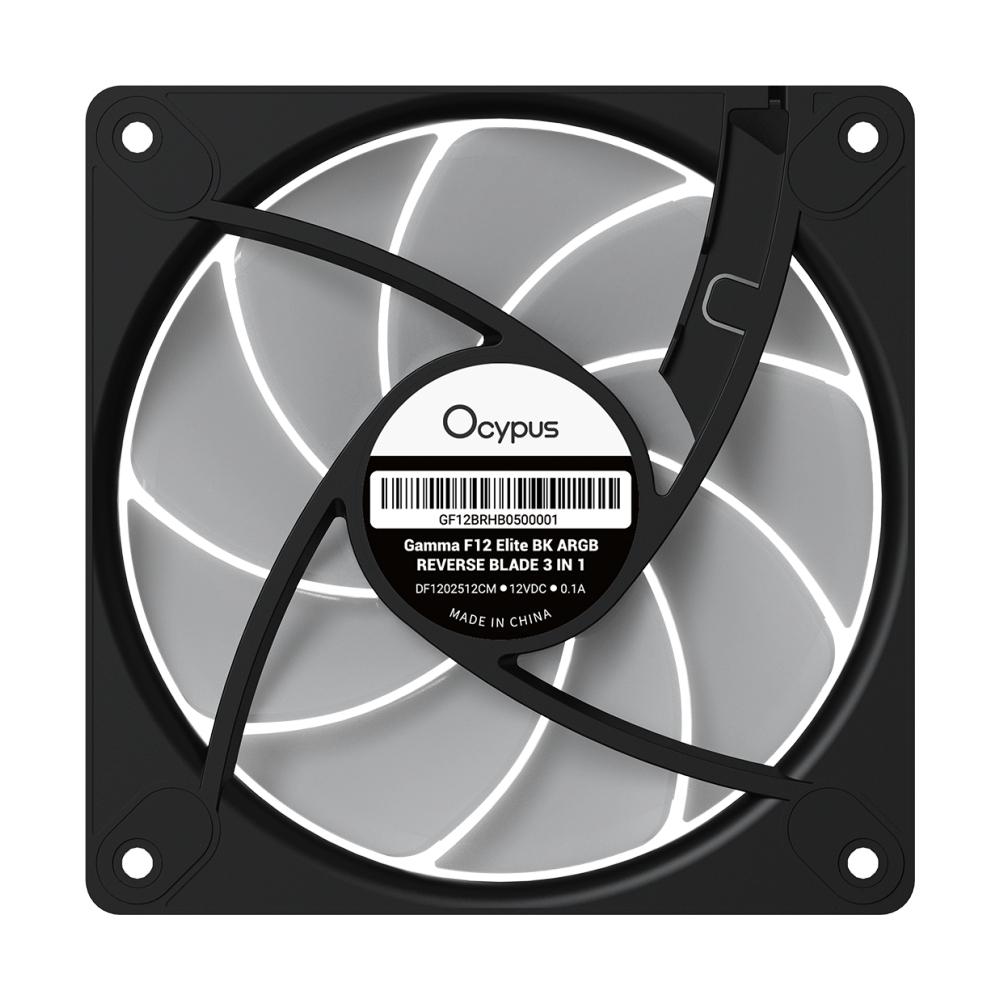 FAN CASE OCYPUS GAMMA F12 ELITE BLACK ARGB REVERSE BLADE 3 IN 1                 