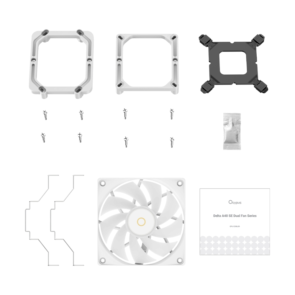 CPU COOLER OCYPUS DELTA A40 SE WHITE DUAL FAN ARGB