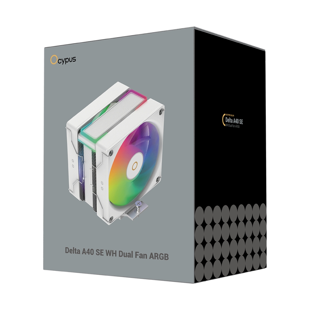CPU COOLER OCYPUS DELTA A40 SE WHITE DUAL FAN ARGB