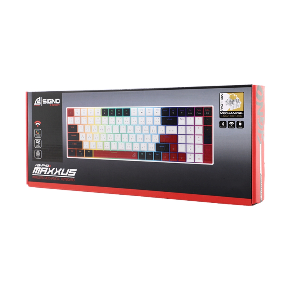KEYBOARD WIRELESS BLUETOOTH SIGNO MAXXUS KB-740W P (PINK SWITCH คีย์บอร์ด)