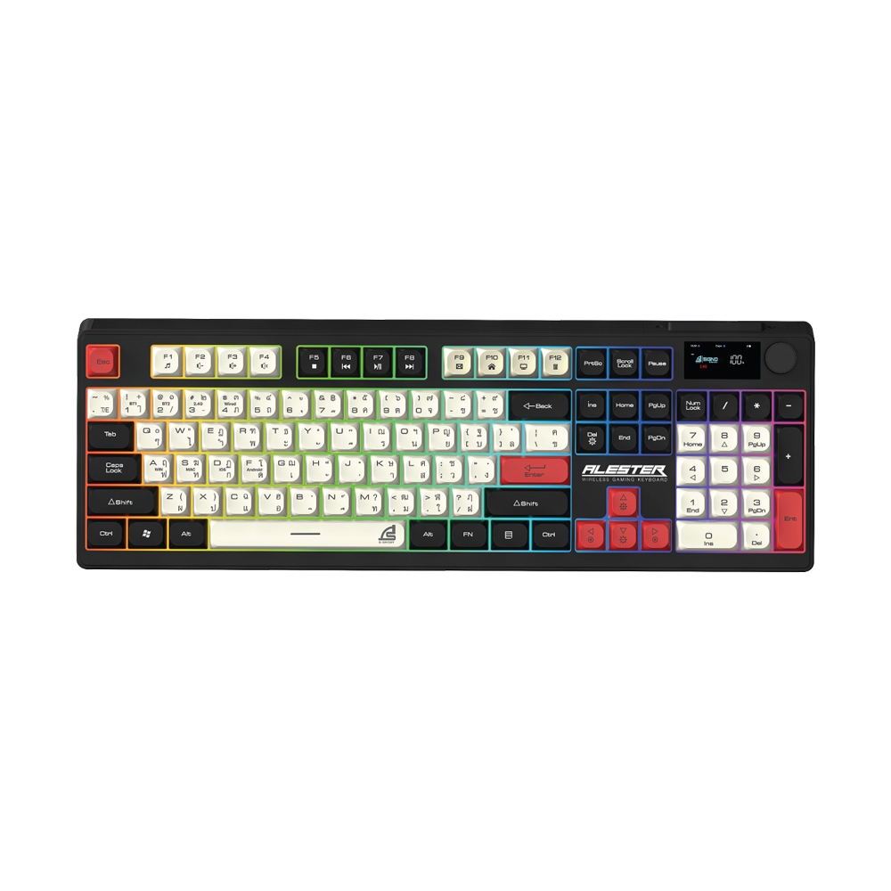 KEYBOARD WIRELESS BLUETOOTH SIGNO ALESTER KB-733BLK (RUBBER SWITCH คีย์บอร์ด)