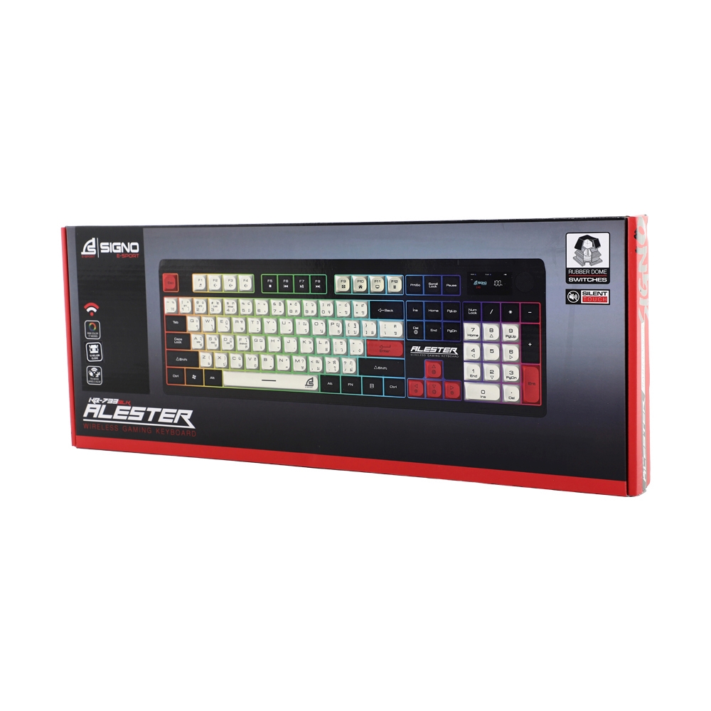 KEYBOARD WIRELESS BLUETOOTH SIGNO ALESTER KB-733BLK (RUBBER SWITCH คีย์บอร์ด)