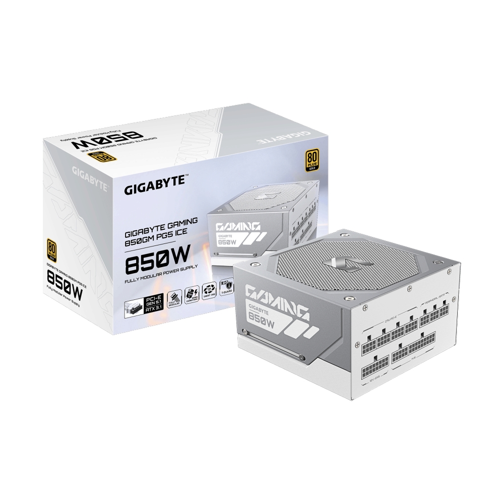 POWER SUPPLY (80+ GOLD) 850W GIGABYTE GAMING GAME850GM PG5 ICE