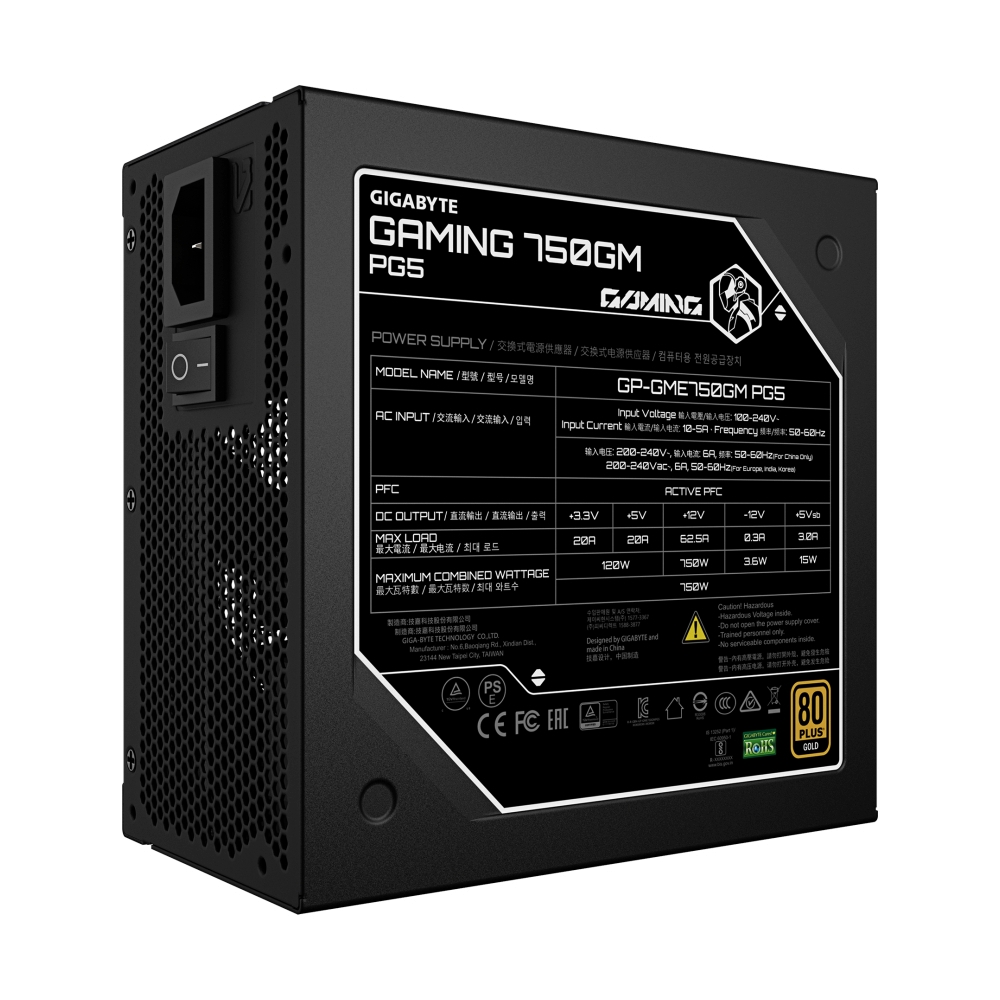 POWER SUPPLY (80+ GOLD) 750W GIGABYTE GME750GM PG5