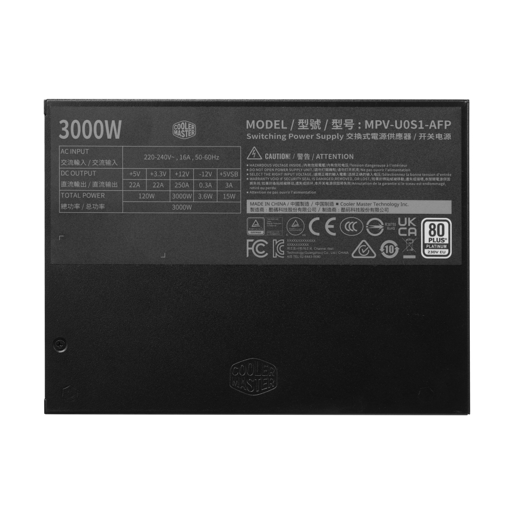 POWER SUPPLY (80+ PLATINUM) 3000W COOLER MASTER