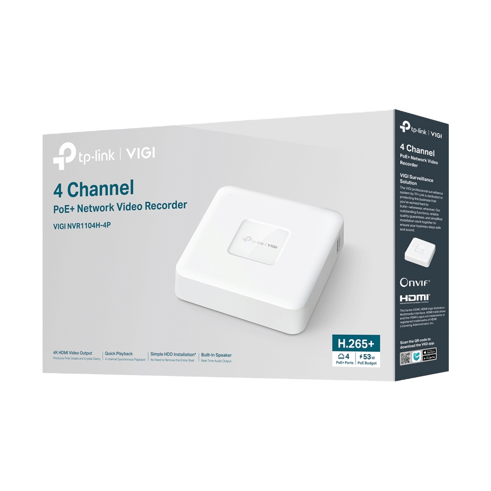 เครื่องบันทึก NVR 4CH. VIGI NVR1104H-4P