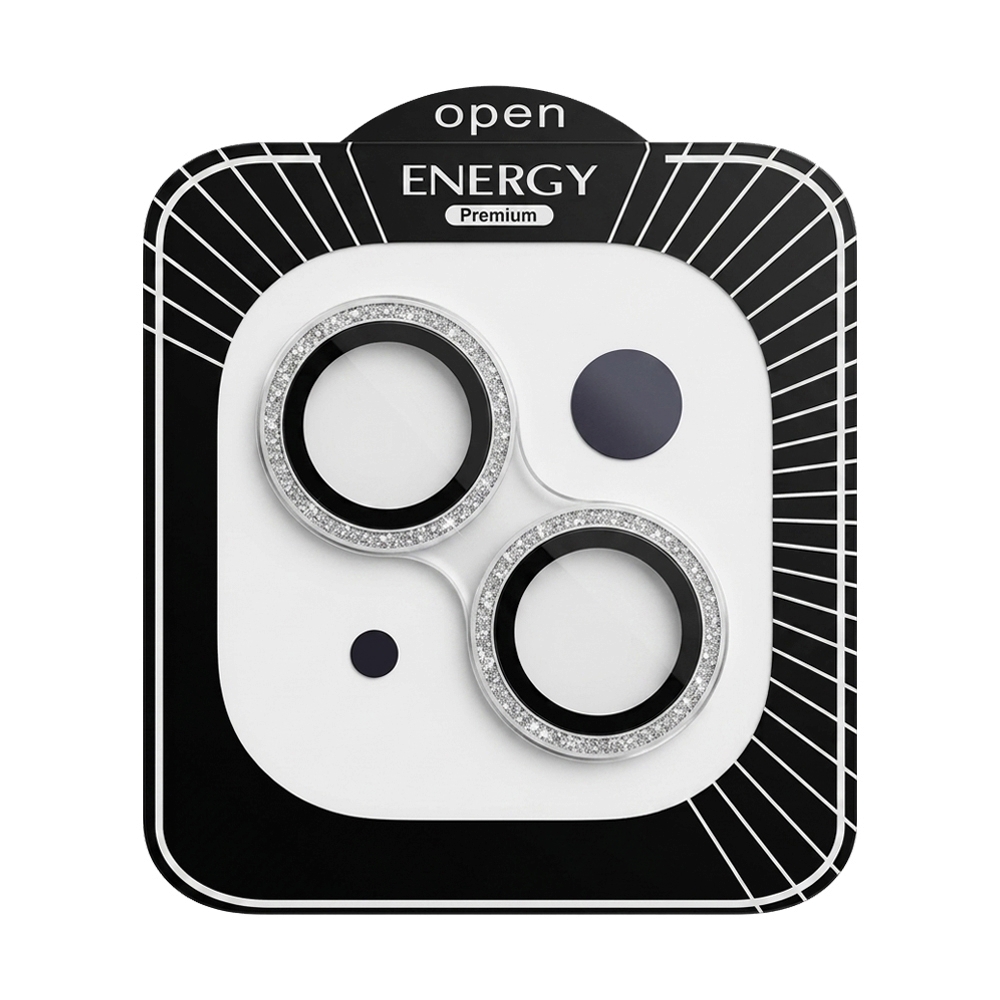 ฟิล์มกล้อง iPhone 15/15 Plus ENERGY - กากเพชรสีน้ำเงิน
