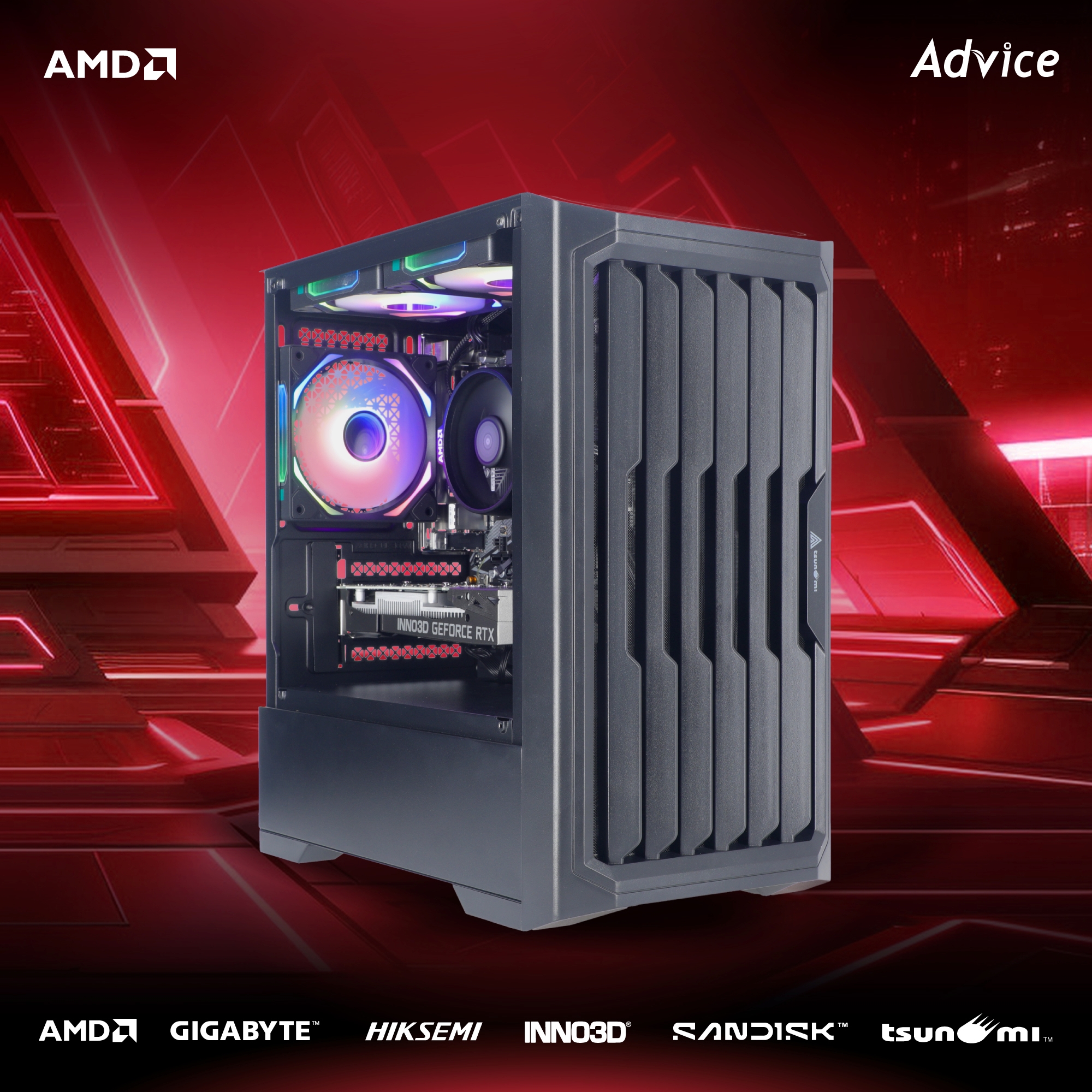 คอมประกอบ Advice : Computer Set AMD #A295 RYZEN 5 5500 RTX3050 6GB INNO3D TWIN X2 V2 (D6)