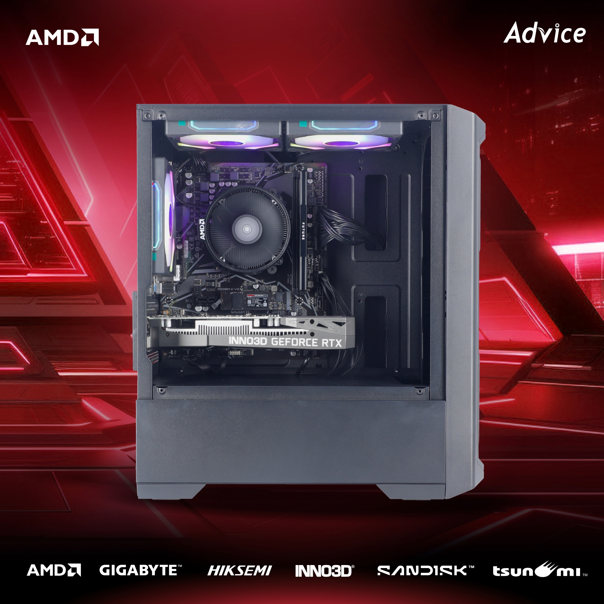 คอมประกอบ Advice : Computer Set AMD #A295 RYZEN 5 5500 RTX3050 6GB INNO3D TWIN X2 V2 (D6)