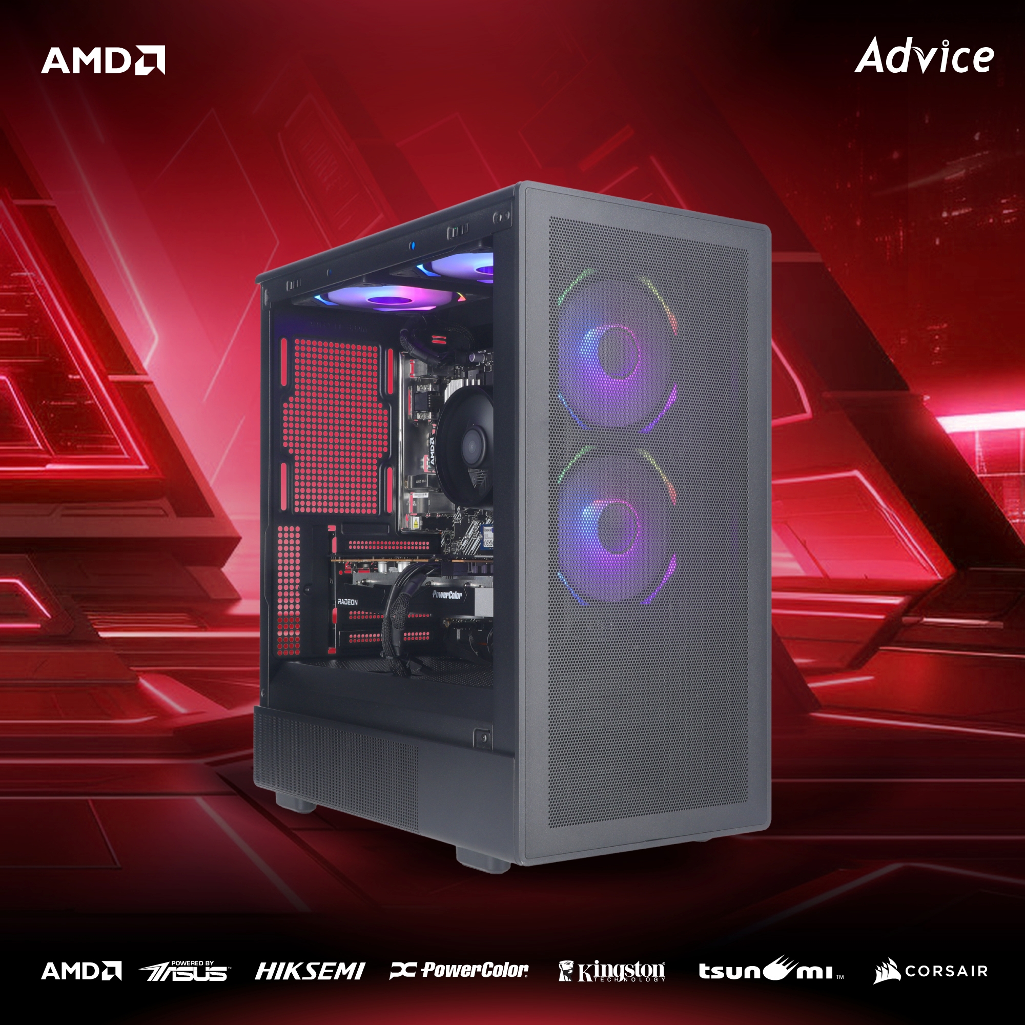 คอมประกอบ Advice : Computer Set AMD #A297 RYZEN 5 5600 AMD RX 7600 8GB POWER COLOR FIGHTER V2 (D6)