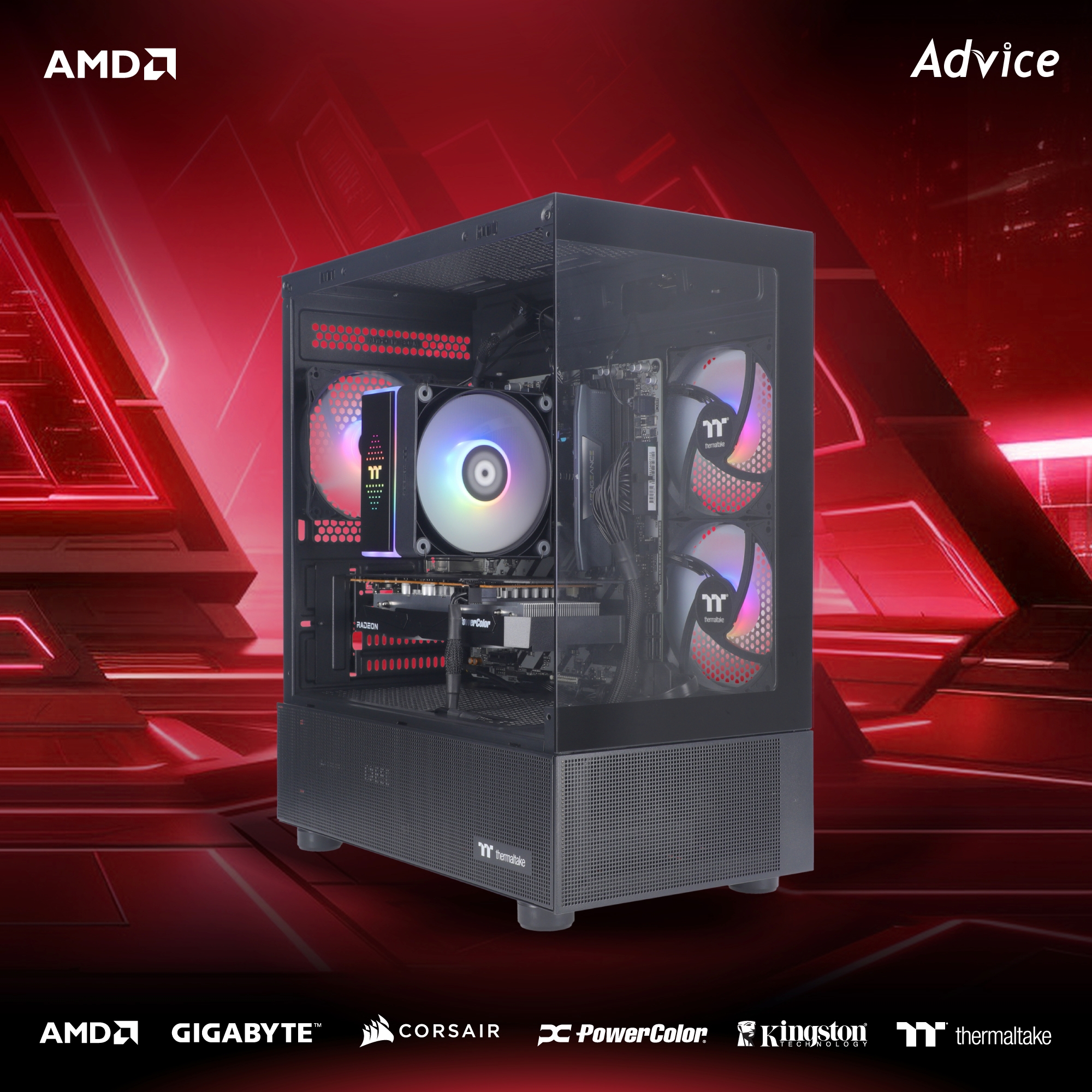 คอมประกอบ Advice : Computer Set AMD #A302 RYZEN 5 7500F AMD RX 7600 8GB POWER COLOR FIGHTER V2 (D6)