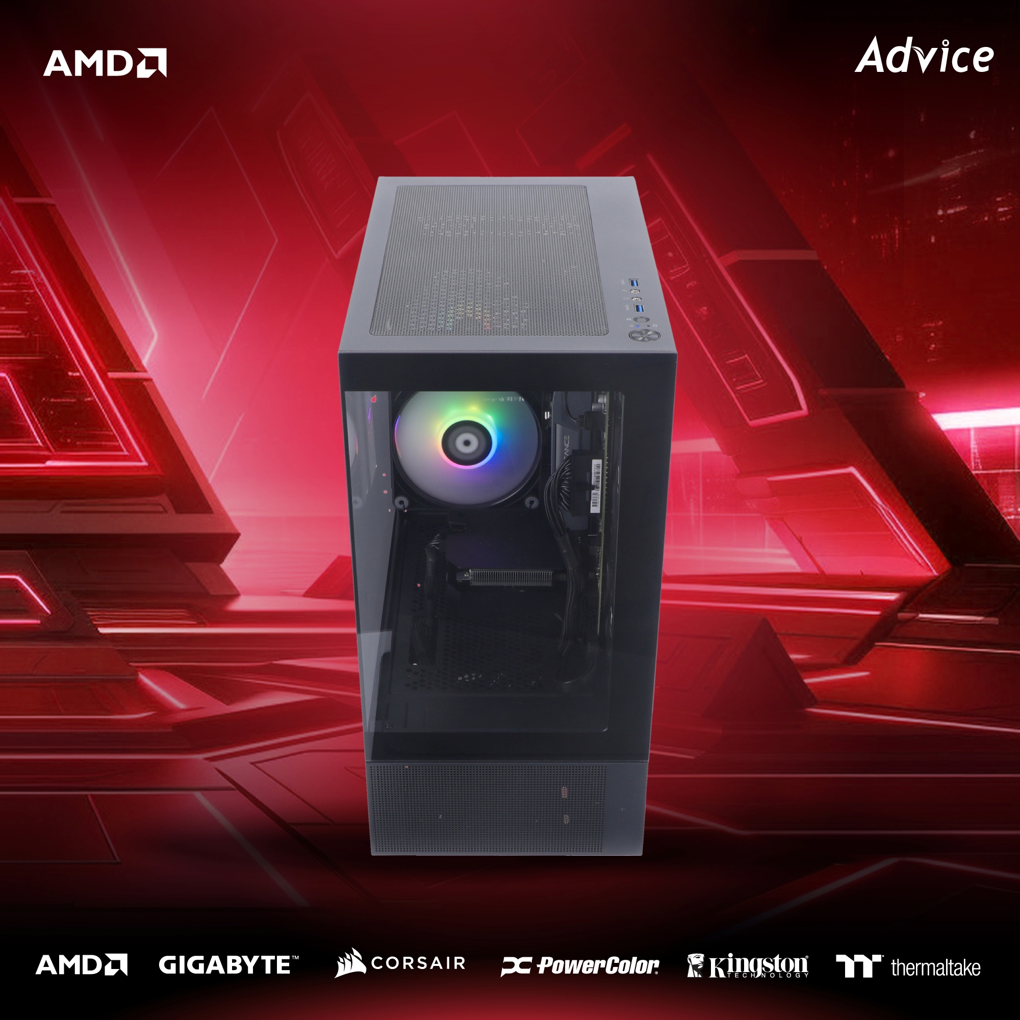 คอมประกอบ Advice : Computer Set AMD #A302 RYZEN 5 7500F AMD RX 7600 8GB POWER COLOR FIGHTER V2 (D6)