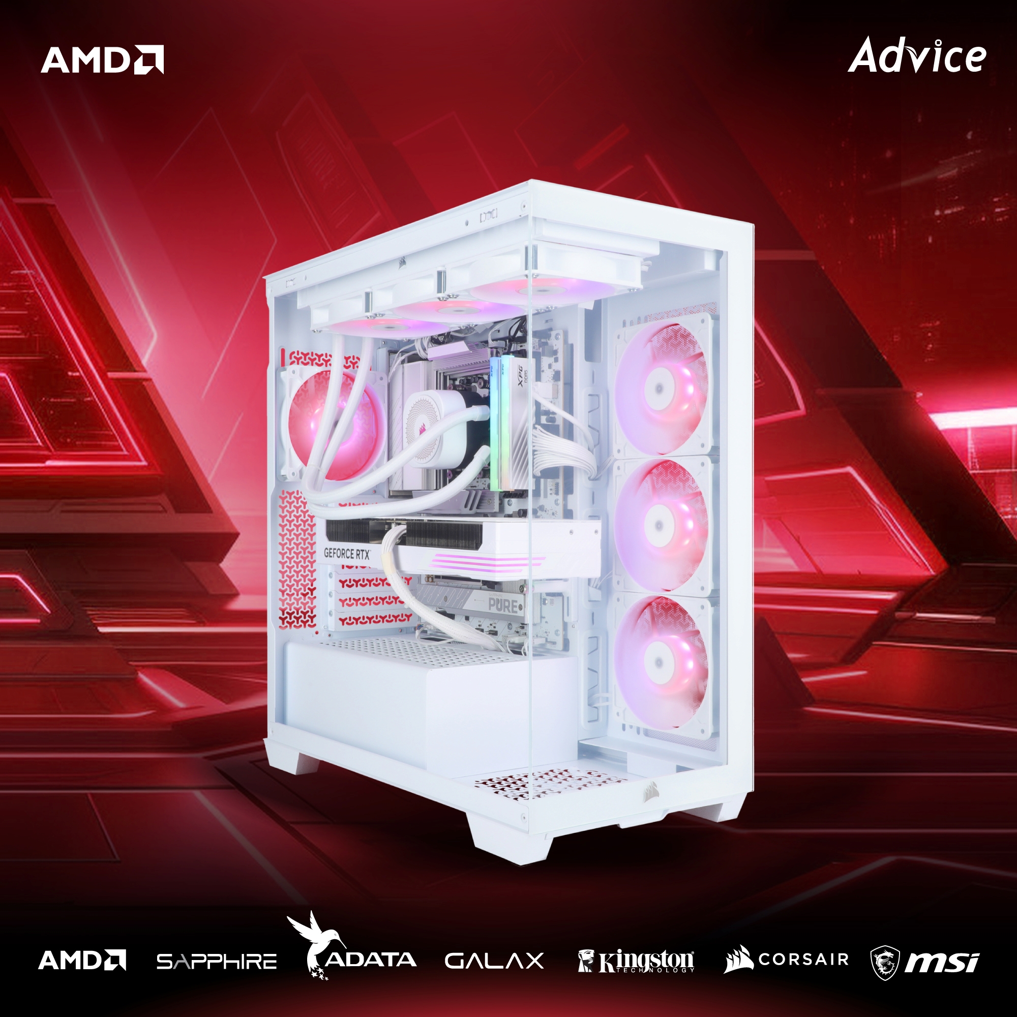 คอมประกอบ Advice x AIRA : Computer Set AMD #A305 RYZEN 7 9800X3D RTX5070TI 16GB GALAX EX GAMER 1-CLICK WHITE (OC/D7)
