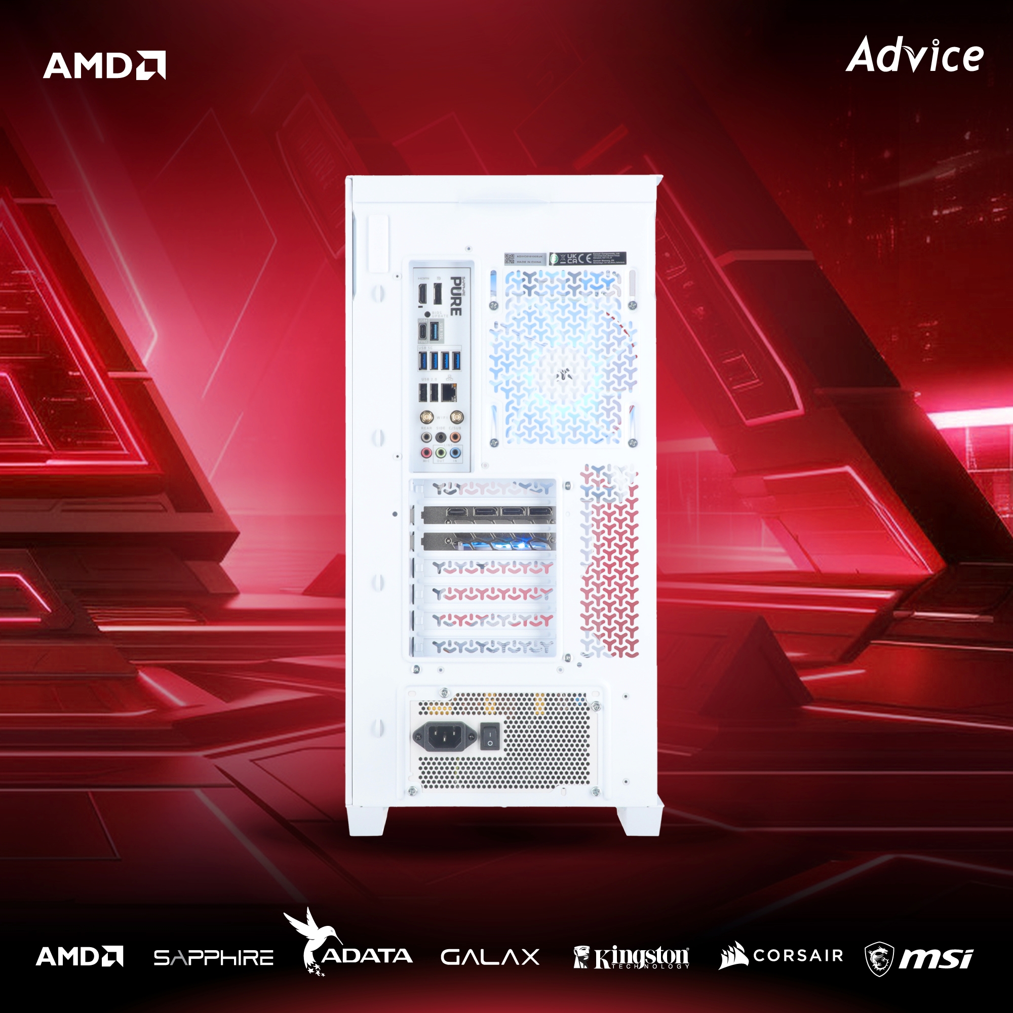 คอมประกอบ Advice x AIRA : Computer Set AMD #A305 RYZEN 7 9800X3D RTX5070TI 16GB GALAX EX GAMER 1-CLICK WHITE (OC/D7)