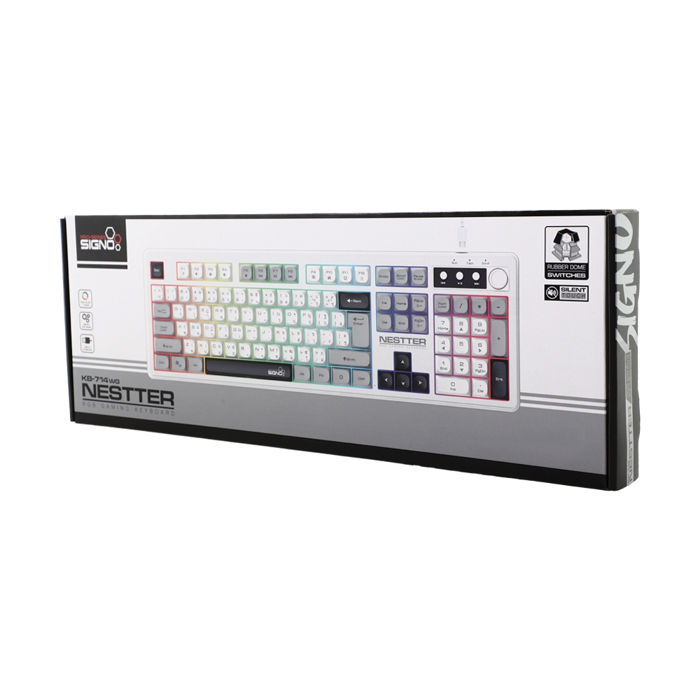 KEYBOARD SIGNO NESTTER KB-714WG WHITE (คีย์บอร์ด)
