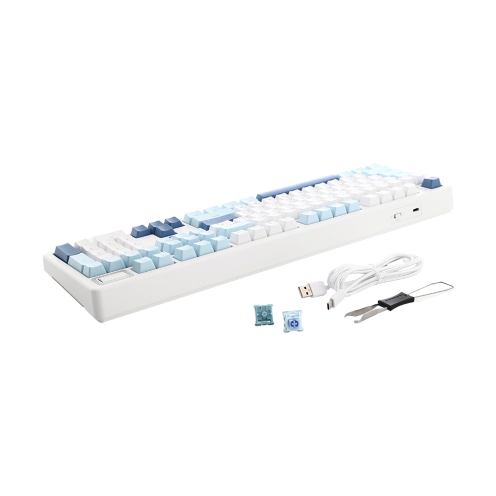 KEYBOARD WIRELESS BLUETOOTH FANTECH MK895 ATOM PRO106 WHITE (BLUE SWITCH คีย์บอร์ด)