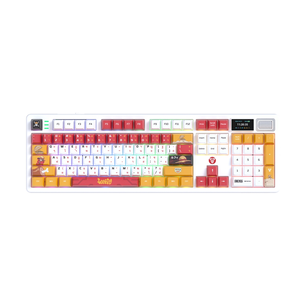 KEYBOARD WIRELESS BLUETOOTH FANTECH ATOM PRO106D MK896 TH ONEPIECE LUFFY (BLUE SWITCH คีย์บอร์ด)