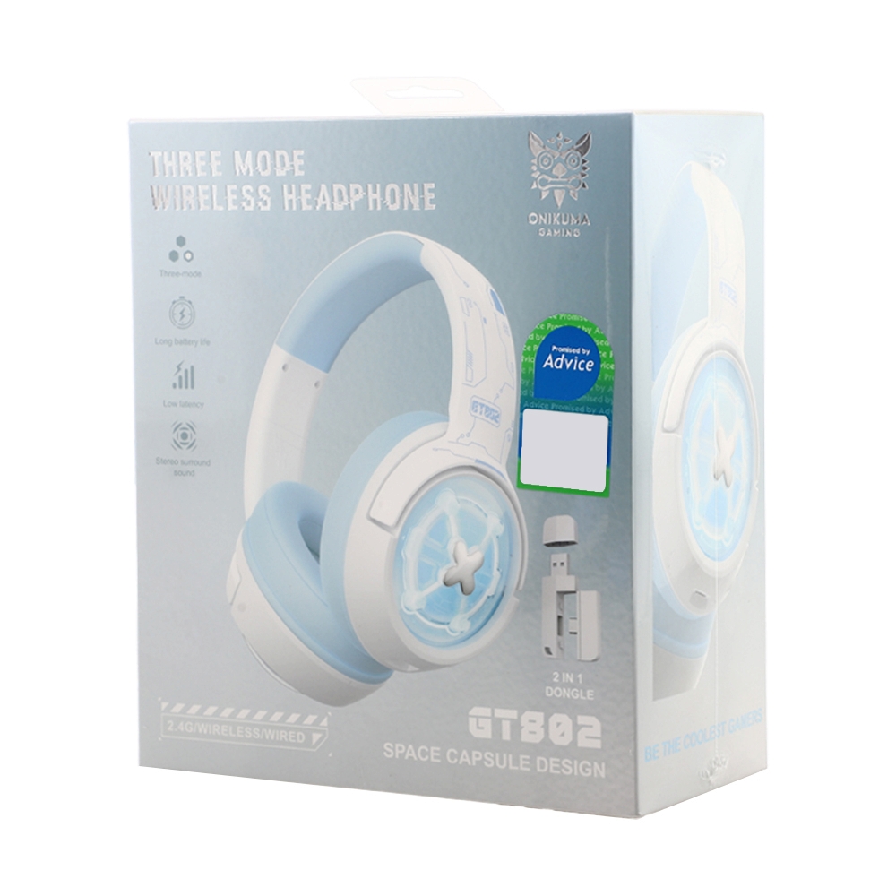HEADSET WIRELESS ONIKUMA GT802 WHITE (BLUETOOTH)