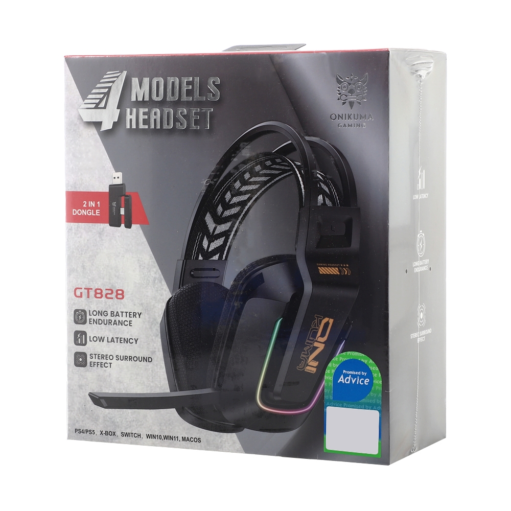 HEADSET WIRELESS ONIKUMA GT828 BLACK (BLUETOOTH)