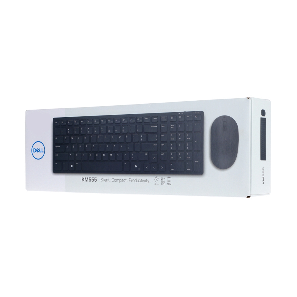 COMBO SET WIRELESS DELL KM555 BLACK (BLUETOOTH / SILENT)
