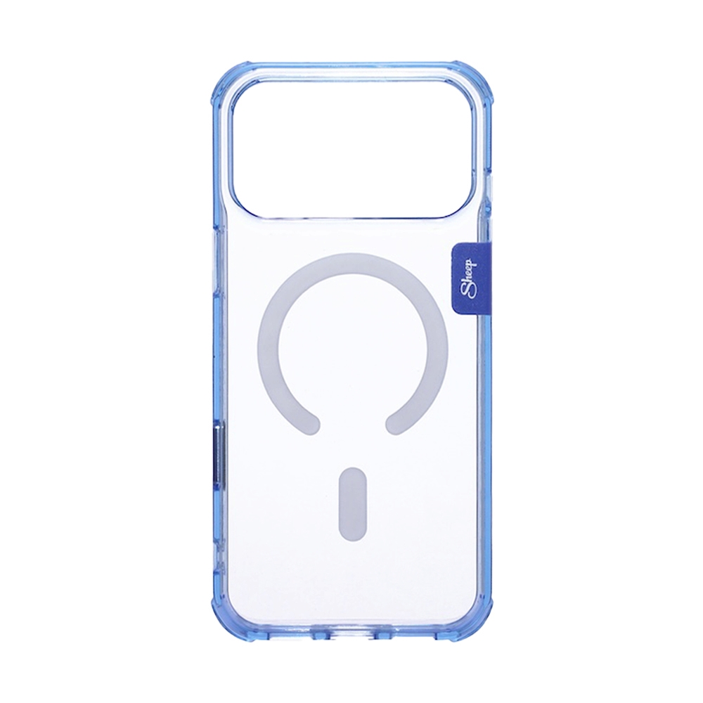 Case iPhone 18 Pro, 17 Pro Sheep Canvas Clear Blue