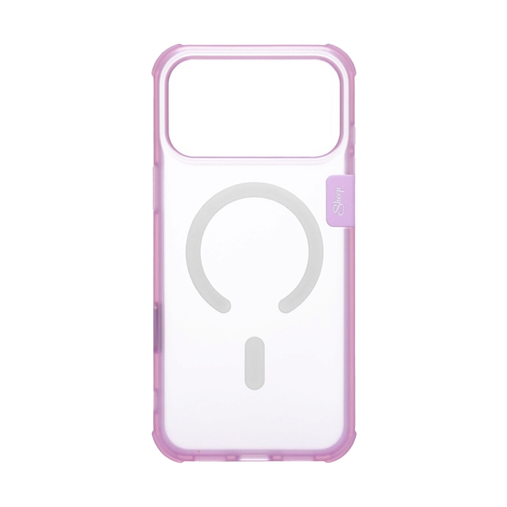 Case iPhone 18 Pro, 17 Pro Sheep Canvas Clear Matte Pink