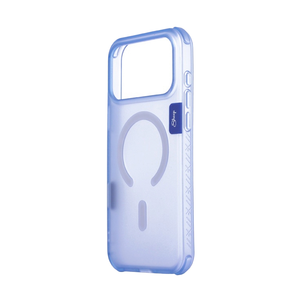 Case iPhone 18 Pro, 17 Pro Sheep Canvas Clear Matte Blue
