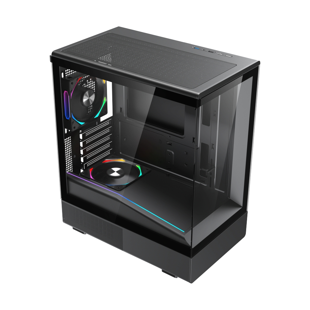 mATX Case (NP) TSUNAMI WJCOOLMAN PRIME240MATXK GAMING BLACK*2                   
