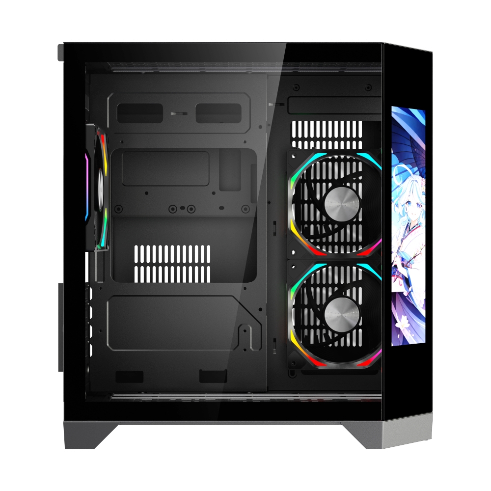 mATX Case (NP) TSUNAMI WJCOOLMAN DREAMERLCDMINIKK-1267 GAMING BLACK*3