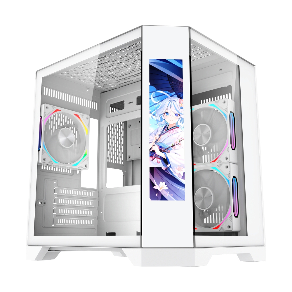 mATX Case (NP) TSUNAMI WJCOOLMAN DREAMERLCDMINIWW-1267 GAMING WHITE*3