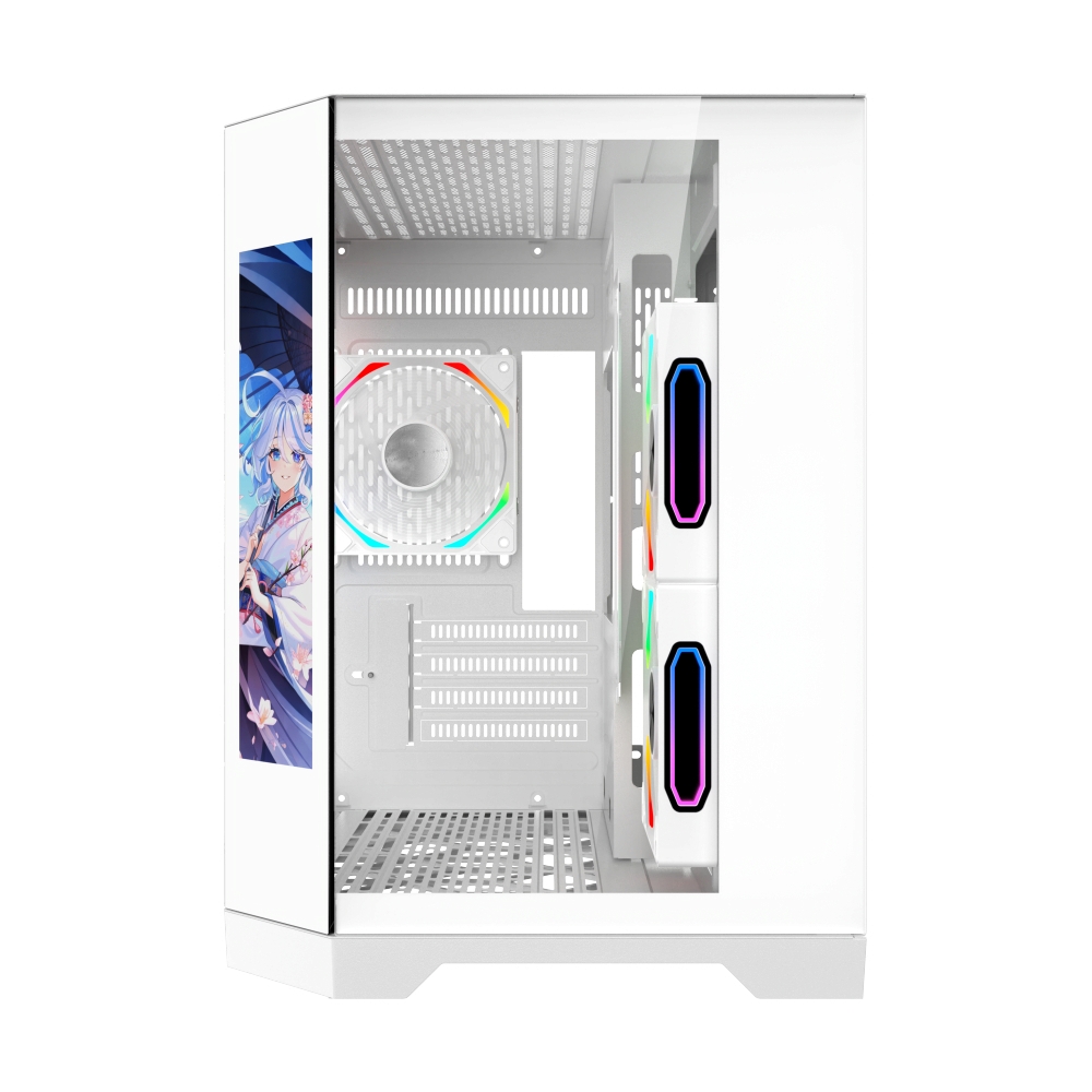 mATX Case (NP) TSUNAMI WJCOOLMAN DREAMERLCDMINIWW-1267 GAMING WHITE*3