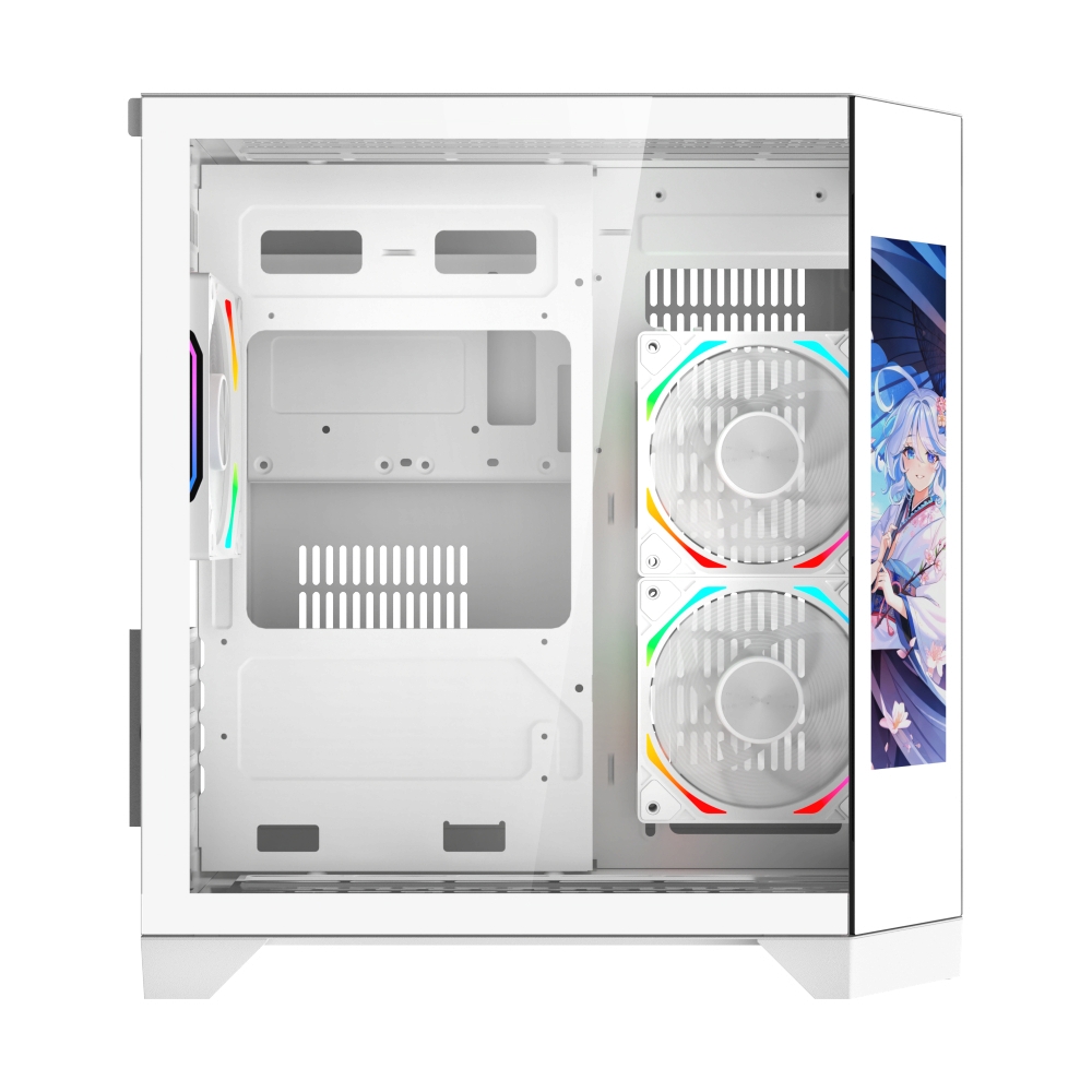 mATX Case (NP) TSUNAMI WJCOOLMAN DREAMERLCDMINIWW-1267 GAMING WHITE*3