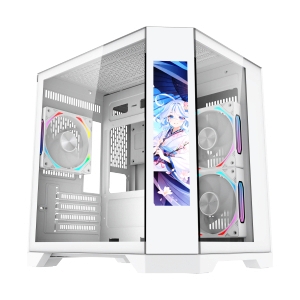 mATX Case (NP) TSUNAMI WJCOOLMAN DREAMERLCDMINIWW-1267 GAMING WHITE*3