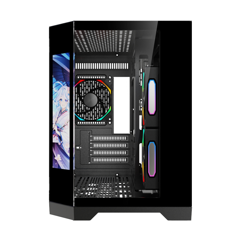 mATX Case (NP) TSUNAMI WJCOOLMAN DREAMERLCDKK-1267 GAMING BLACK*3