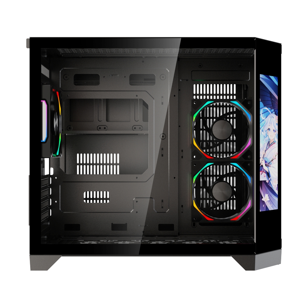 mATX Case (NP) TSUNAMI WJCOOLMAN DREAMERLCDKK-1267 GAMING BLACK*3