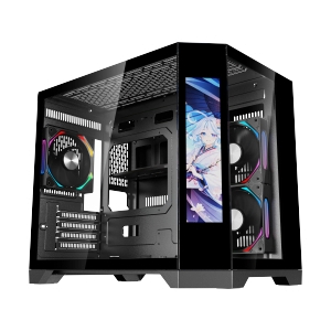 mATX Case (NP) TSUNAMI WJCOOLMAN DREAMERLCDKK-1267 GAMING BLACK*3