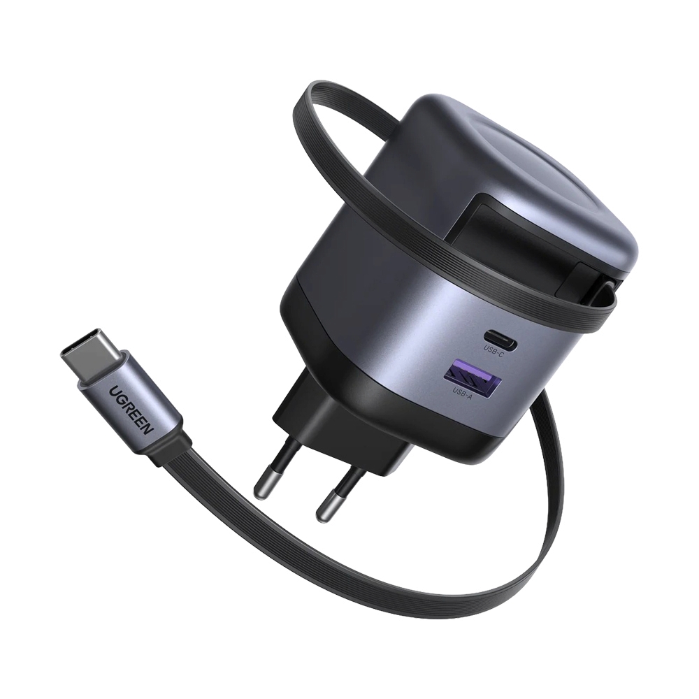 Adapter 2Ports (1 USB+1Type-C) UGEEN (45W,X604-75596) Grey