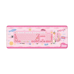 COMBO SET WIRELESS SIGNO KW-700+WM100 PINK (BLUETOOTH)