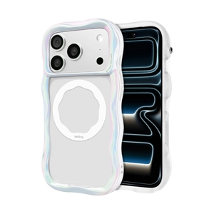 Case iPhone 18 Pro, 17 Pro iFace BeBling Wave MagSynq White Aurora