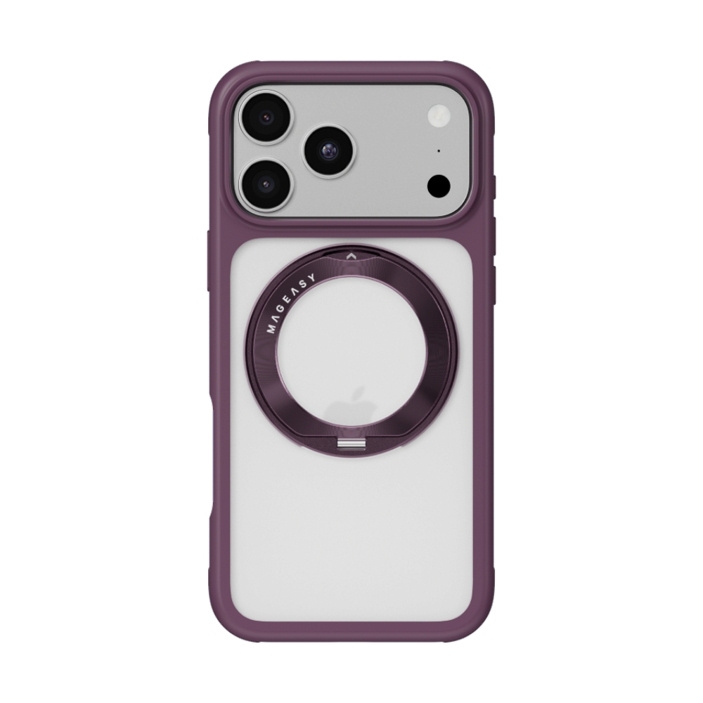 Case iPhone 18 Pro, 17 Pro MAGEASY MagStand 360 M Rotating Ring Protective