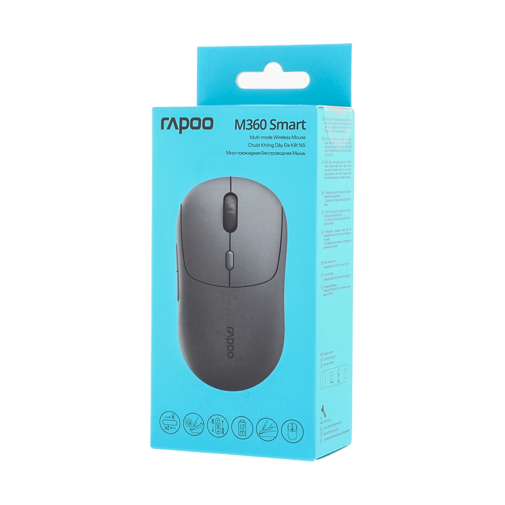 MOUSE WIRELESS RAPOO M360 SMARTROCK GRAY (BLUETOOTH)