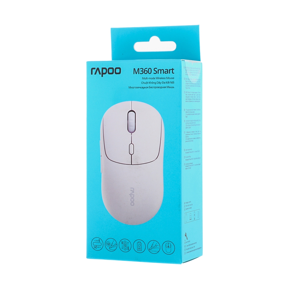 MOUSE WIRELESS RAPOO M360 SMART MISTY BLUE (BLUETOOTH)