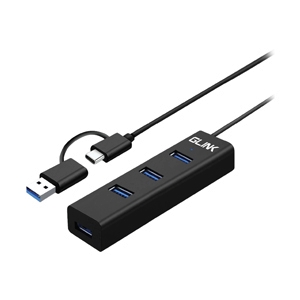 4 Port USB HUB v.3.0 GLINK (GL062) USB+Type-C Black