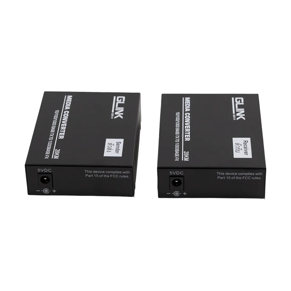 Fiber Media Converter LAN TO FIBER OPTIC 20KM GLINK (GCVT-07)