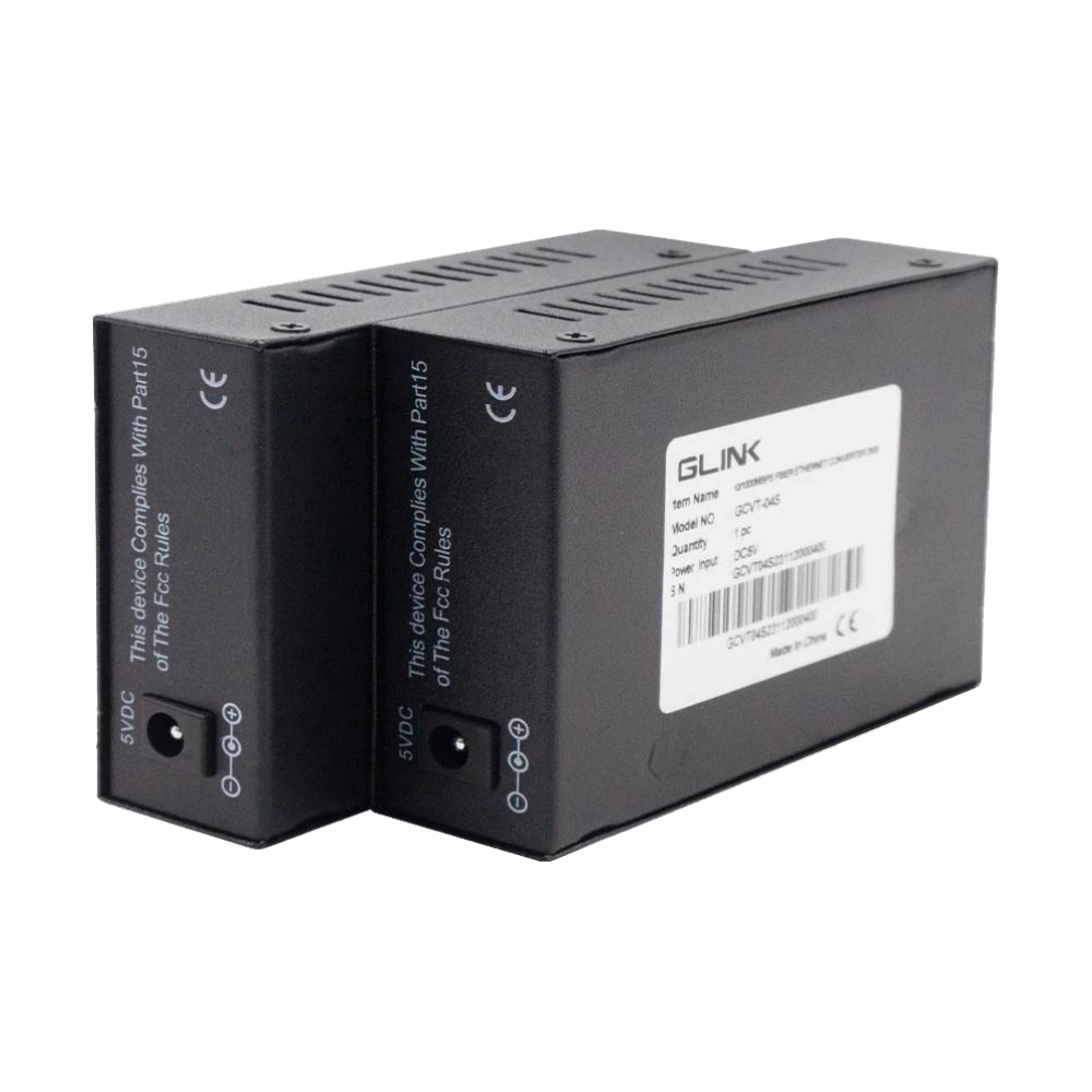 Fiber Media Converter LAN TO FIBER OPTIC 3KM GLINK (GCVT-04)