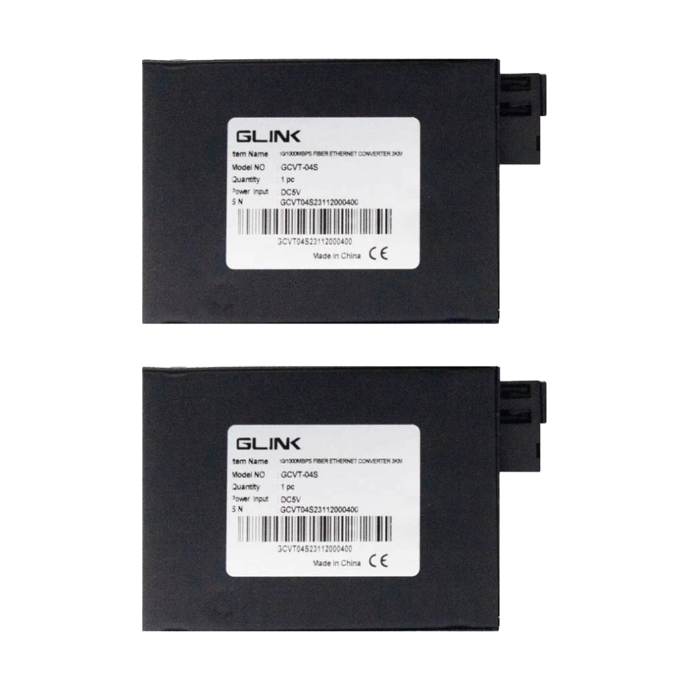 Fiber Media Converter LAN TO FIBER OPTIC 3KM GLINK (GCVT-04)