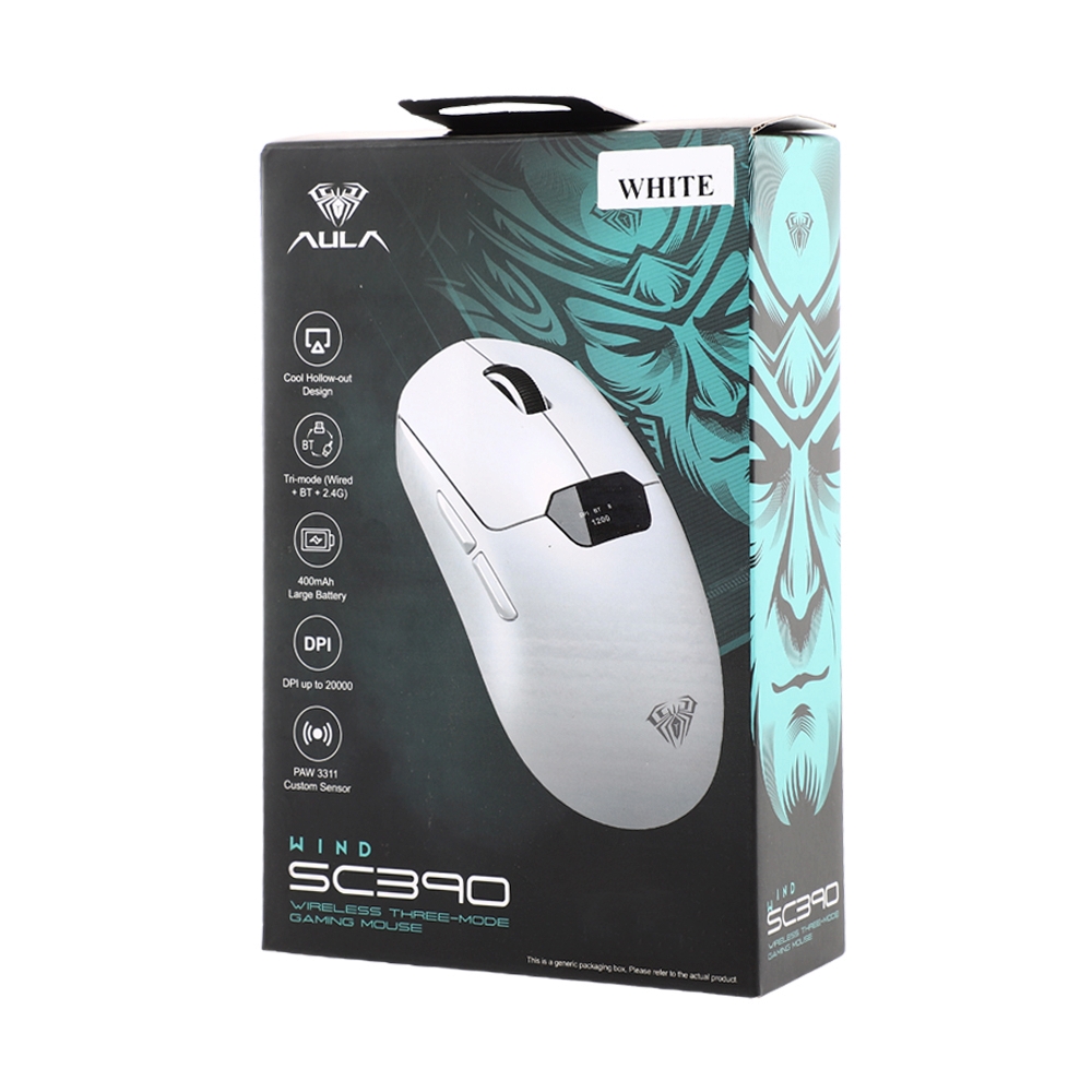 MOUSE WIRELESS BLUETOOTH AULA SC390 WHITE (เมาส์ไร้สาย)