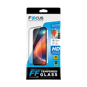 ฟิล์ม iPhone 18 Pro FOCUS กระจกแบบใสเต็มจอขอบดำ
